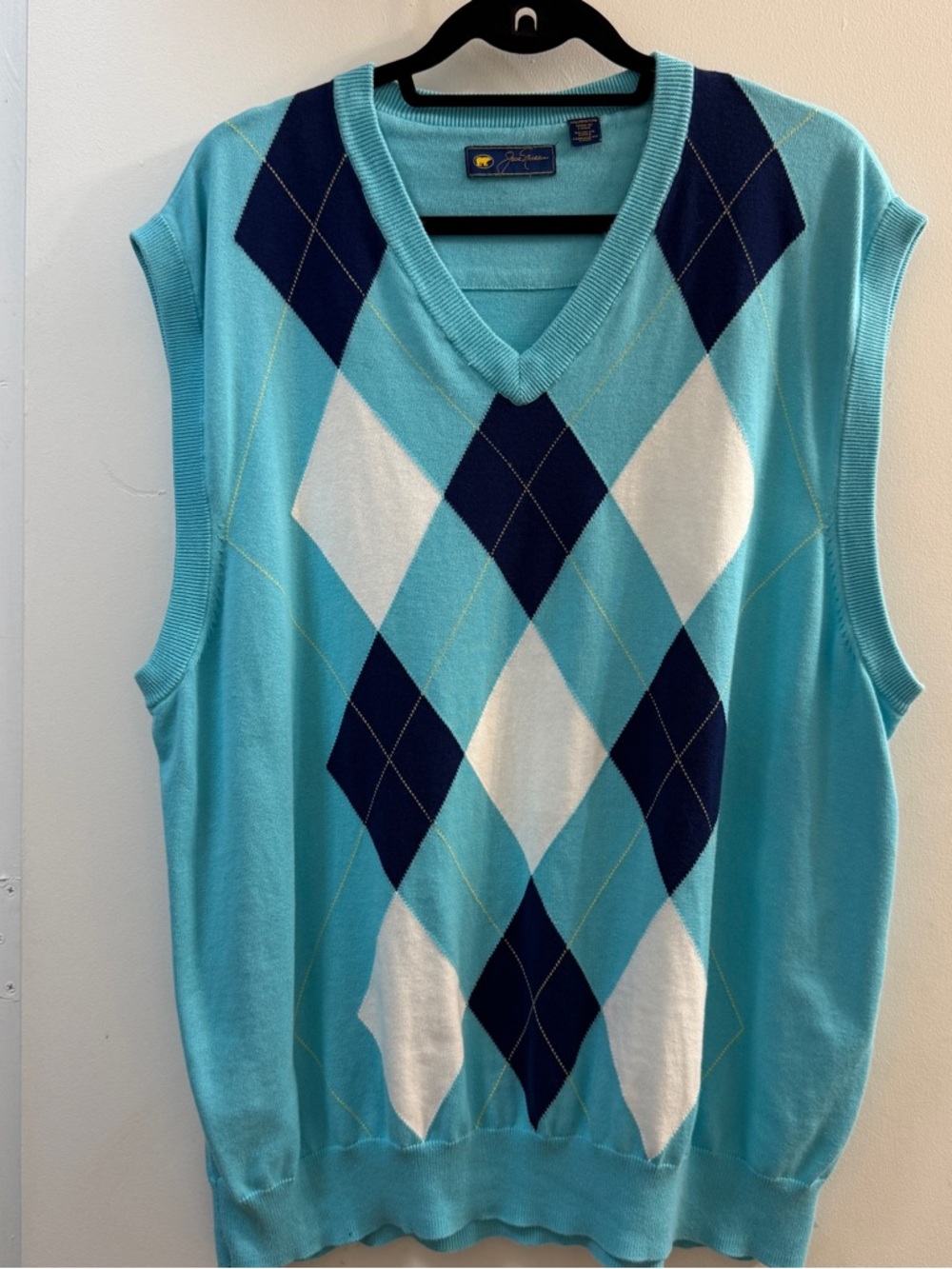 Jack Nicklaus Blue Argyle Sweater Vest XXL Cotton